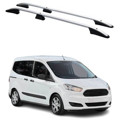 OMAC Barres de Toit longitudinales Compatible avec Ford Transit Tourneo Courier 2014-22 L1 Gris (1/5)