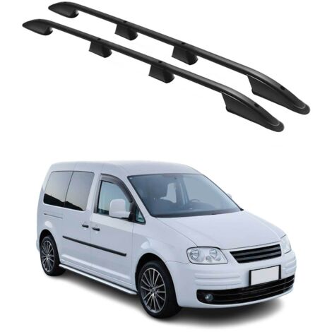 OMAC Barres de Toit longitudinales pour VW Caddy 2003-2015 L2 Long Aluminium Noir (1/5)