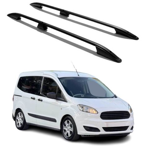 OMAC Barres de Toit longitudinales Compatible avec Ford Courier 2014-2021 Aluminium Noir (1/5)