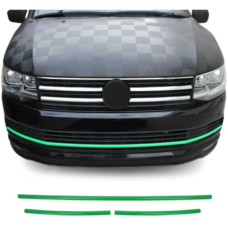 Garniture de Diffuseur Pare-chocs Avant Compatible avec VW T6 2015-2023, Garniture Baguette de Calandre en Acier Inoxydable Vert (1/5)