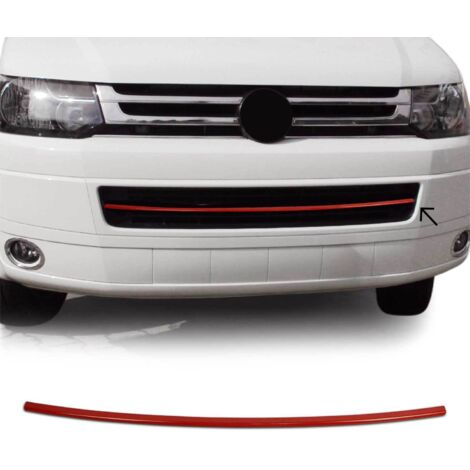 Garniture de Diffuseur Pare-chocs Avant Compatible avec VW Transporter T5 2009-2015 en Acier Inoxydable Rouge (1/5)