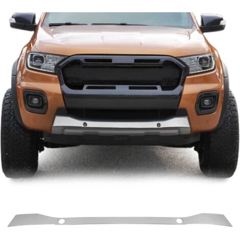 OMAC Garniture de Pare-Chocs Avant Compatible avec Ford Ranger 2018 à 2020, Moulure Bande en Acier INOX Chromée