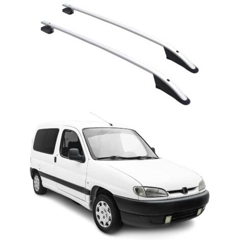 Barres de Toit longitudinales pour Peugeot Partner 1996-2008 Aluminium Gris (1/5)