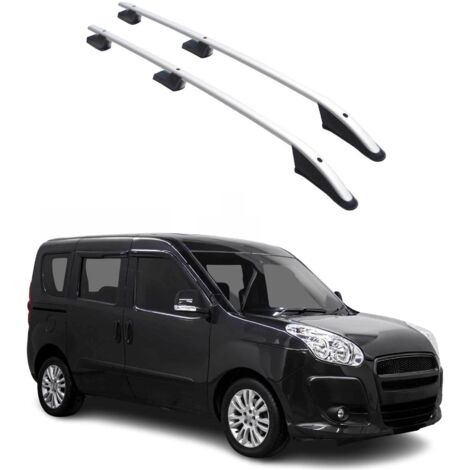 OMAC Barres de Toit longitudinales pour Fiat Doblo 2010-2021 L1 Aluminium Gris (1/5)
