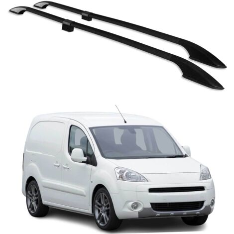 OMAC Barres de Toit longitudinales pour Citroen Berlingo 2008-2018 L1 Alu Noir (1/5)