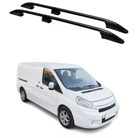 OMAC Barres de Toit longitudinales pour Citroen Jumpy 2006-2016 L2 Aluminium Noir (1/5)