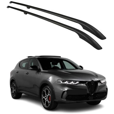 OMAC Barres de Toit longitudinales pour Alfa Romeo Tonale 2022-2026 Alu Noir 2X (1/5)
