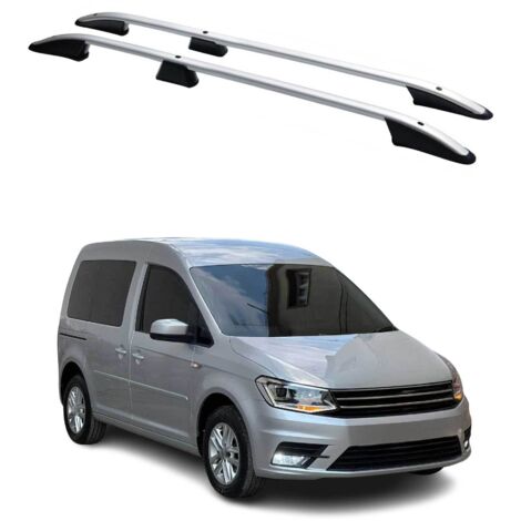 OMAC Barres de Toit longitudinales pour VW Caddy 2015-2020 L1 Aluminium Gris (1/5)