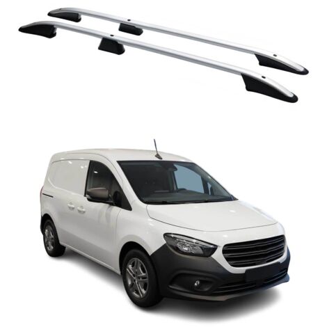 Barres de toit longitudinales pour Mercedes Citan W420 2021-26 L1 Court Alu Gris (1/5)