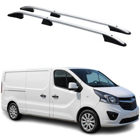 OMAC Barres de Toit longitudinales pour Renault Trafic / Opel Vivaro B 2014-2026 L2 Empattement long Aluminium Gris (1/5)