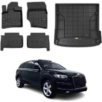 Kit Tapis de Sol et Coffre pour Audi Q7 2005-2015 TPE Noir