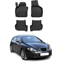 OMAC Tapis de Sol en Caoutchouc Compatible avec Seat Leon Mk2 2005-2013 Noir Premium