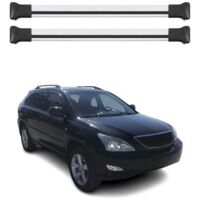OMAC Barres de toit en aluminium pour Lexus RX II 2004-2009 – TÜV / DIN 75302:2019 – Charge max 75 kg – 2 barres Argent