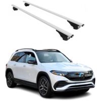 OMAC Barres de toit pour Mercedes EQB X243 2022-2026 – TÜV / DIN 75302:2019 – Antivol inclus – Charge max 75 kg – 2 barres Argent