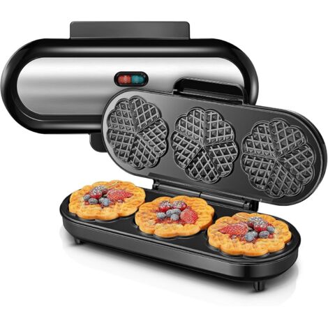 Gaufrier 1200W, 15 gaufres en forme de cœur en 2 minutes, gaufrier en forme de cœur