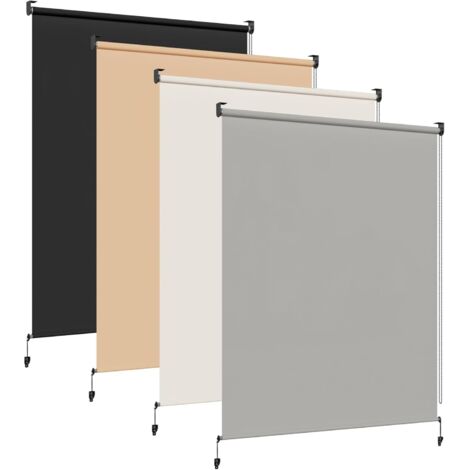 HOMEDEMO Store Enrouleur Exterieur Vertical de Balcon, 220 g/m² pour une bonne résistance, Protection Contre Les UV 50+ , Gris Claire,160l x 160L cm