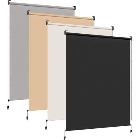 HOMEDEMO Store Enrouleur Exterieur Vertical de Balcon, 220 g/m² pour une bonne résistance, Protection Contre Les UV 50+ , Gris Foncé,100l x 240L cm