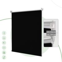 HOMEDEMO Store Enrouleur Occultant Isolant Thermique Opaque, Rideau Occultant, Fixation avec ou sans Perçage, 50l x 210L cm, Largeur du Tissu 50cm, Noir