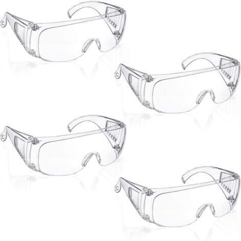 Xinlon 4 Paires Lunette Protection, Lunettes de Sécurité Transparentes, Lunettes de Protection la Sécurité en Laboratoire, Lunettes de Sécurité (1/5)