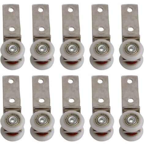 6,5 x 1,9 cm Coude de conduit en métal Roulement Bloc de poulie avec deux Plastique de roue pour porte coulissante fenêtre Cabinet NPTERBL (1/5)