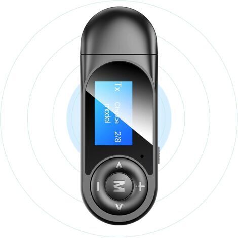 Transmetteur et récepteur Bluetooth 5.0, 2 en 1 Bluetooth Adaptateur Audio avec Visible LCD écran, Émetteur sans Fil Bluetooth USB Transmitter pour Casque TV,PC,Système Stéréo de Voiture/Maiso (1/5)