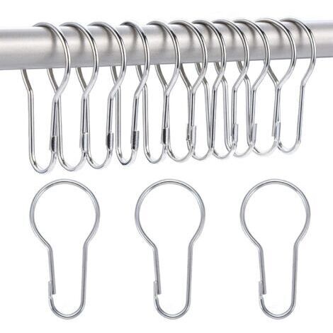 Lot de 40 anneaux de rideau de douche crochets de suspension pour le tri et l'organisation (1/5)