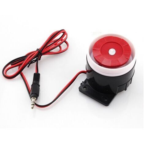 Mini Avertisseur Sonore de Système D'alarme Sonore de Sirène de fil Rouge Rouge pour la Sirène de Sécurité à Domicile 120dB DC 12V Alarme Sonore