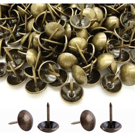 500 Pièces Clous de Tapissier, Robuste 17X11 MM Bronze Clous Tapissier Décoratifs Clou Rétro DIY Clous d'Ameublement pour Meubles Canapés Fauteuils Lits Chaises Vintage Decoratif (1/5)