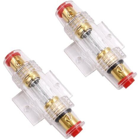 Porte-fusible en ligne 2 pièces, porte-fusible 60A Protection de sécurité de l'alimentation audio de voiture pour compresseur d'amplificateur d'alarme audio de voiture (1/5)
