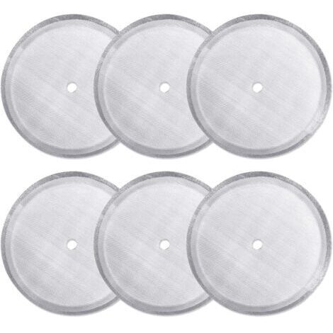 Paquet de 6 filtres de remplacement pour presse française, filtres à mailles en acier inoxydable réutilisables pour cafetière à presse française universelle 1000 ml/34 oz/8 tasses (1/5)