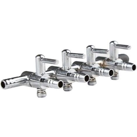 4 voies sortie contrôle de débit d'air vanne de distribution distributeur de cuivre chromé accessoires de pompe séparateur de réservoir de poissons pour aquarium, diamètre de tube de 5mm (1/5)