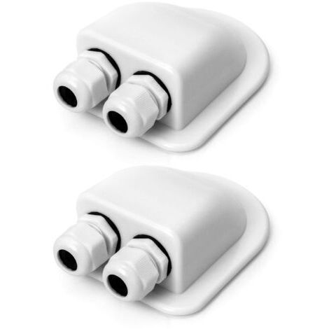2PCS Passe-Toit IP68 Presse-étoupe Solaire étanche boîtier d'entrée de câble Double résistant aux intempéries, Caravane et Bateau Passe câble en ABS, Blanc (1/5)