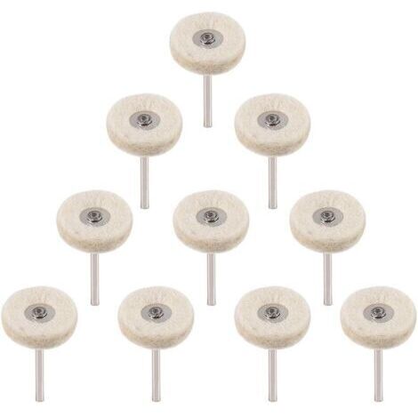 10Pcs Roue de polissage 25mm Laine Feutre Polissage Roues Foret Grinder Roues Brosses Outil Rotatif Avec Poignée (1/5)
