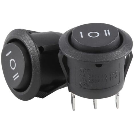 2 xCA 6A / 250V 10A 125V 3 broches SPDT ON OFF positions Rond Bateau Interrupteur a bascule (1/4)