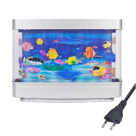 Lampe D'Aquarium de Poissons Tropicaux Artificiels, Veilleuse D'Aquarium, OcéAn Virtuel, Table Dynamique à LED, DéCoration Salle, Cadeau EUplug (1/4)