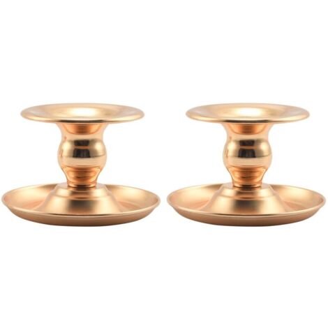 2 PièCes MéTal Bougeoir Or CandéLabres de Mode Bougie Mariage Stand Exquis Chandelier Table Home Party NoëL DéCor (1/4)