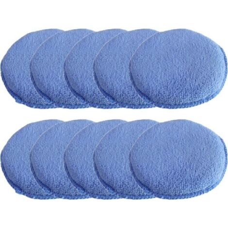 éponge de polissage, 10 Pièces éponge Applicateur de Cire en Microfibre de 5 pouces, tampon d'application de cire pour cires, produits de polissage, nettoyant peinture, (1/4)