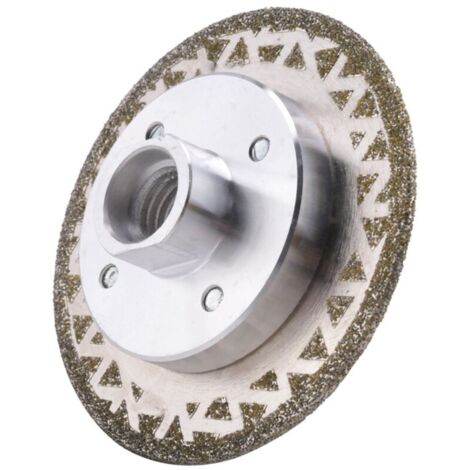 Disque de ponçage diamanté électrolytique 80 mm, double face, filetage M14, grain 45, pour meuleuse d'angle