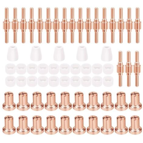 Kit de 65 électrodes et buses à pointe plasma, accessoires pour outils de soudage plasma PT31, 30, 40 et 50 (1/4)