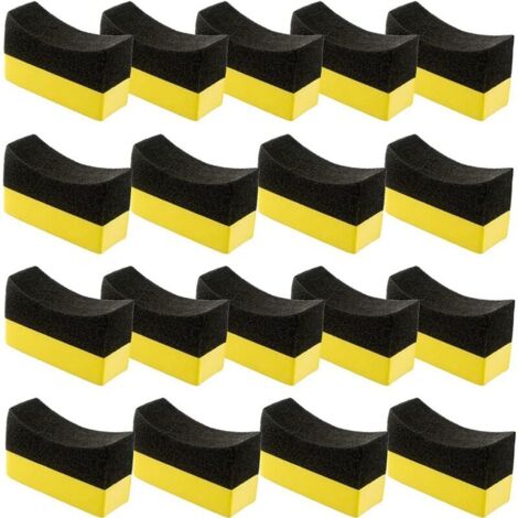 Lot de 18 tampons applicateurs pour pneus de voiture, vitres et acier peint (1/4)