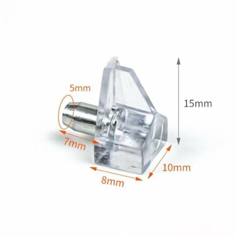 40 Pièces Goujons de Support d'étagère, Diamètre du Trou de 5mm de pour étagère en Verre ou en Bois d'Armoire de Rangement (Transparent) (1/4)