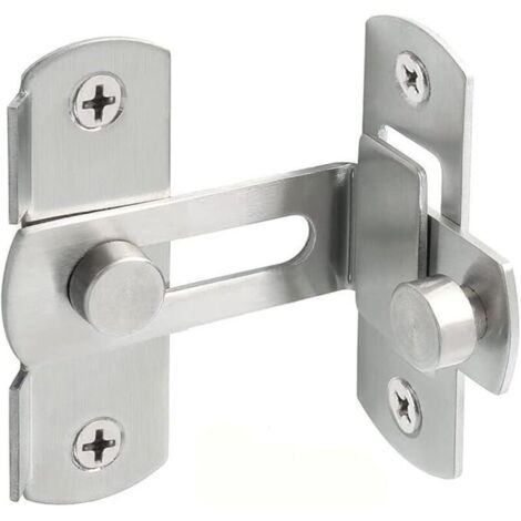 SHINING HOUSE Verrou de porte à angle droit 90 degrés de grange coulissante en acier inoxydable, loquet de porte coulissante à rabat, Verrou de sécurité pour porte fenêtre armoire à vin jardin argenté