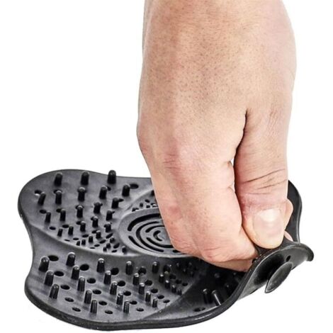 Filtre piège à cheveux en silicone noir 13.5x13.5cm, filtre à cheveux, baignoire, lavabo de douche (1/4)