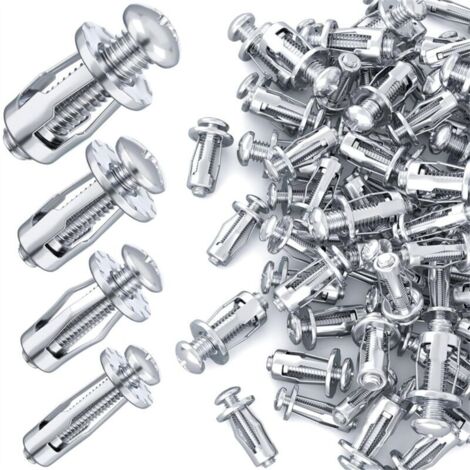 40 Pièces M 4 M5 M6 M8 Écrous à Pétales, Écrou Vis D'Expansion, pour Mur Creux Fer Plastique PolywoodPressboard Panneau Dur Argent