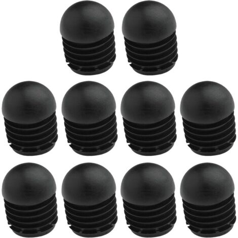10x Bouchon Tube Chaise Rond Embout rentrant antidérapant Noir Pied Meuble Protection, 19mm