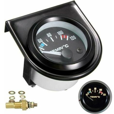 Manomètre de température d'eau pour voiture – Plage de 101,6 à 120°C – Diamètre 52mm – Installation facile – Compatible avec la plupart des véhicules