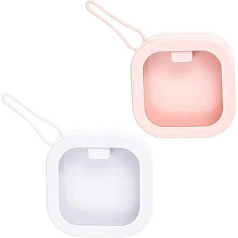 Boite a Bijoux,2 pcs Boite a Bijoux Voyage,Boite a Bijoux de Voyage Pour Bagues,Boucles D'oreilles,Collier Cadeaux Pour Filles Maman Femmes,Petits et Délicats Essentiels de Voyage(Rose et Blanc) (1/4)