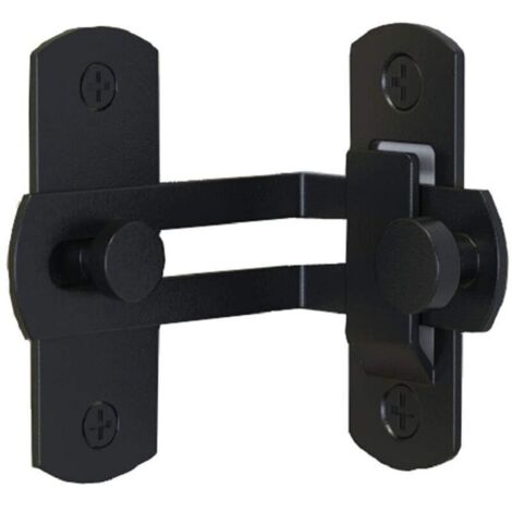 (Noir 10.4 7 0.2cm) 90 degrés de verrouillage de porte pliante boulon de porte de grange angle droit verrouillage cintré anneau de porte (1/4)