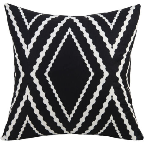 Lot de 2 Housses de Coussins en Décoratif Canapé Taie d'oreiller Motif Géométrique Rayures Housse Coussin Noir et Blanc Moderne Taie d'oreiller Decoration Maison Salon Chambre pour Canapé 45x45 (1/3)