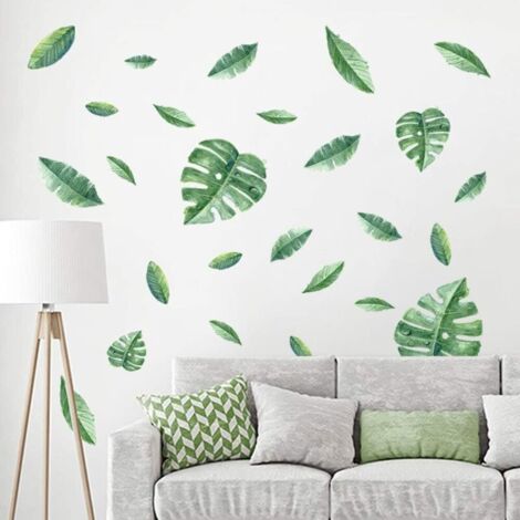 Stickers Muraux Plante Tropical Autocollant Décoratifs Feuilles Verts Décoration Murale Salon Bureau Chambre (1/4)